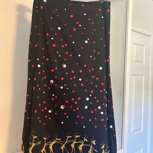 Black and Red Polka Dot Skirt Holiday sequin trim